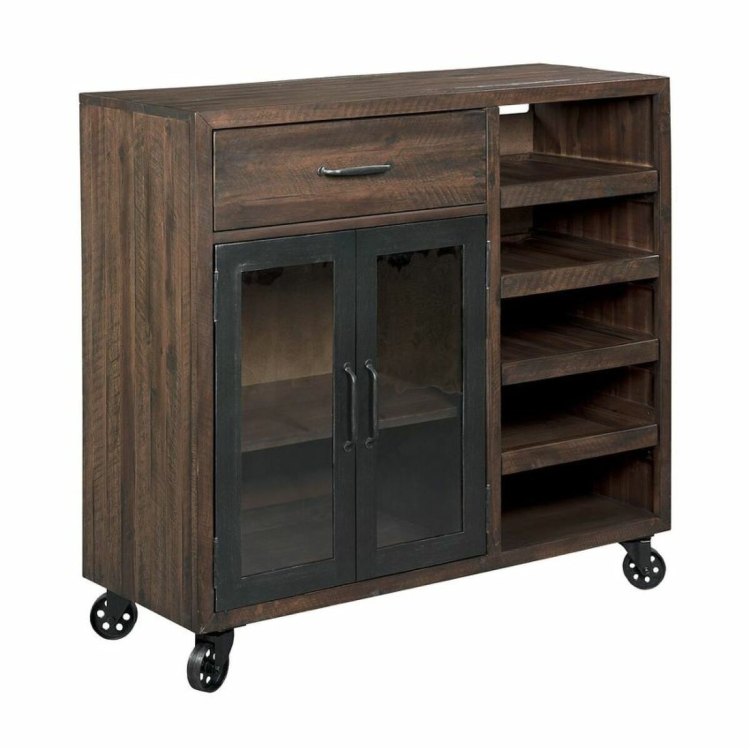 Dark Brown Hammary Bar Trolley, Made in Vietnam  - image-4