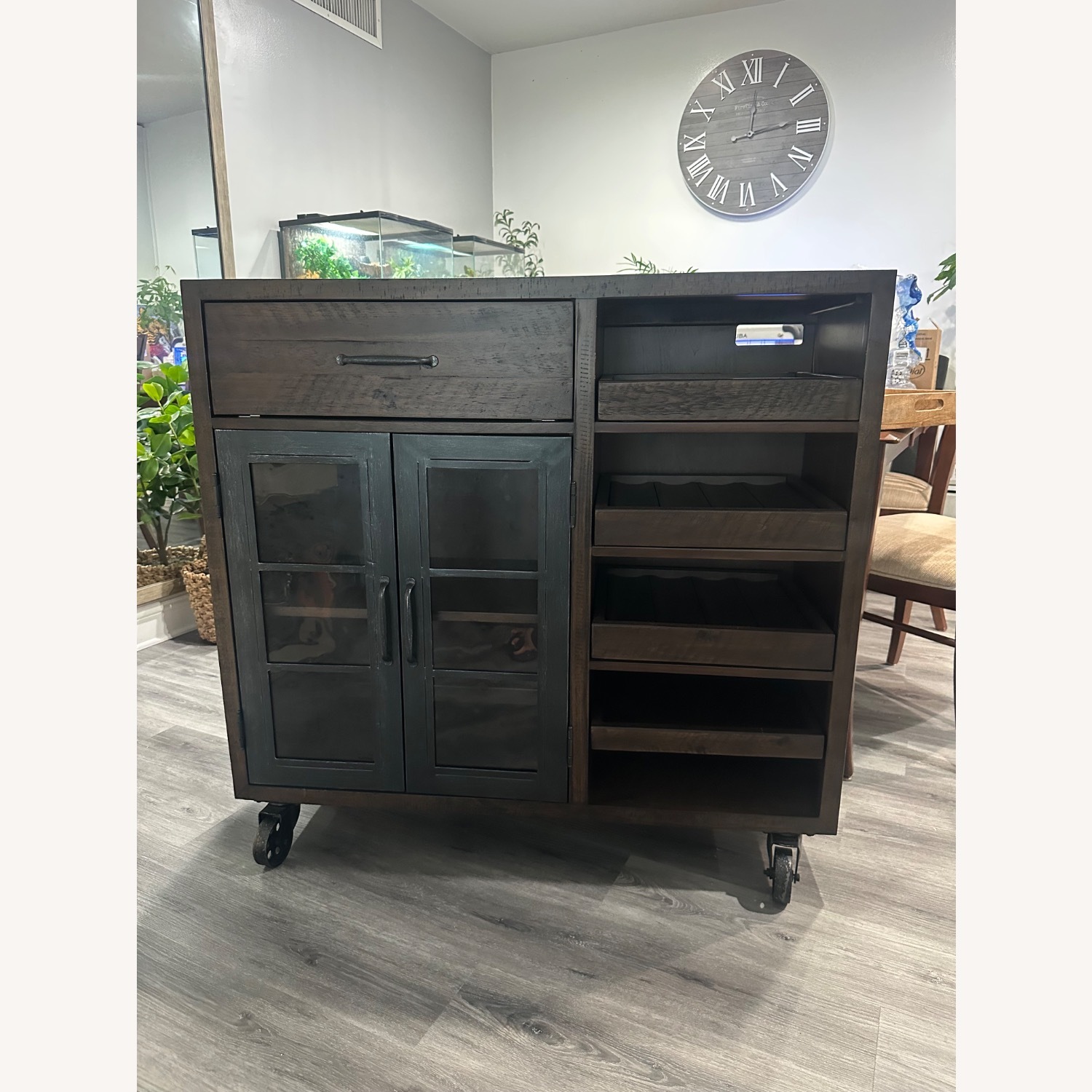 Dark Brown Hammary Bar Trolley, Made in Vietnam  - image-1