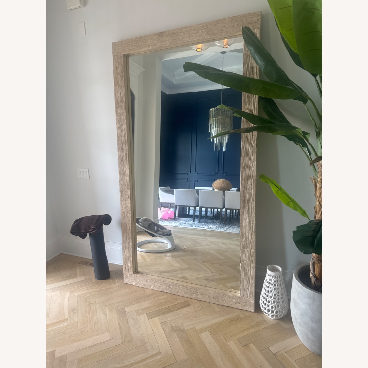 RH Cast Metal Leaner Mirror - Brass - image-1