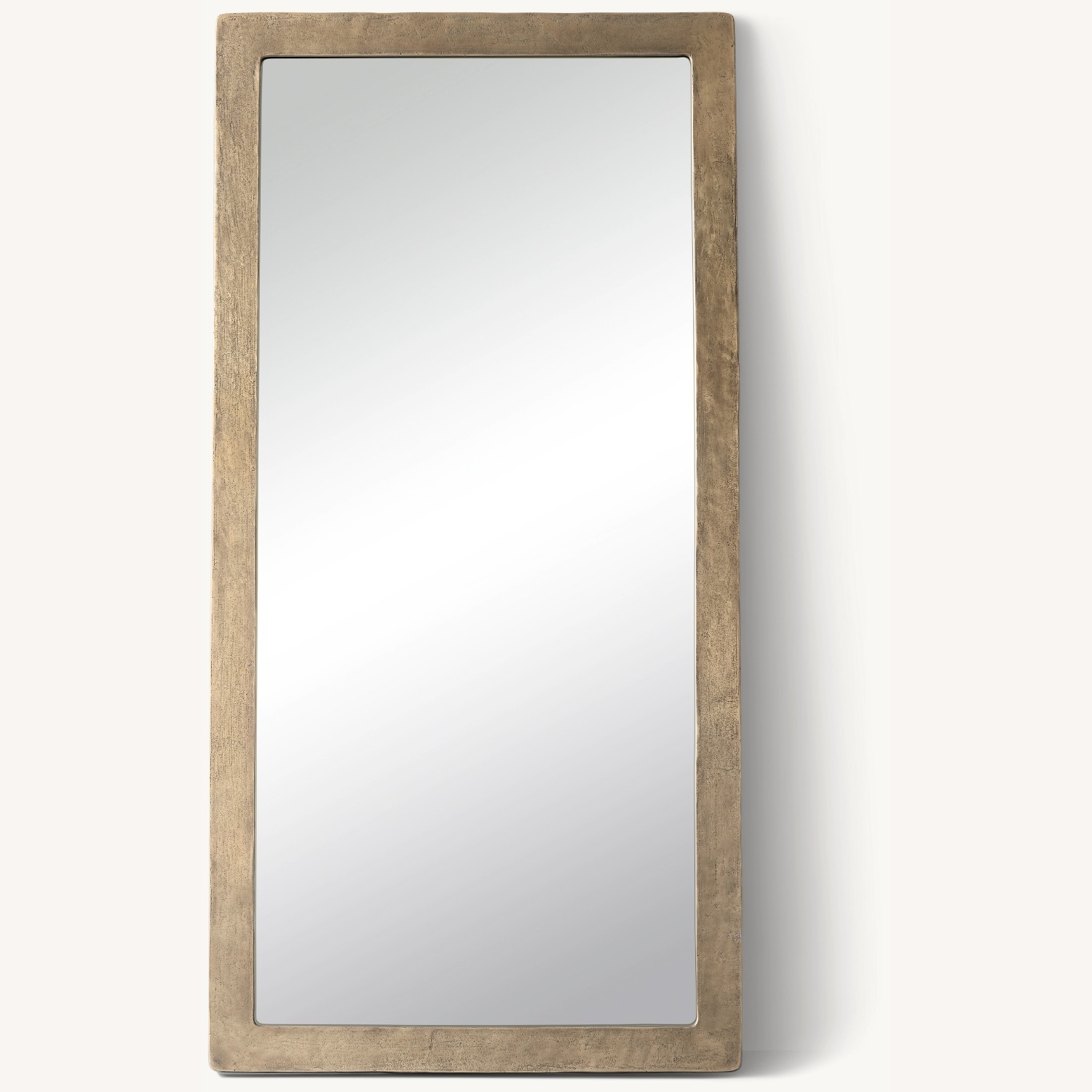 RH Cast Metal Leaner Mirror - Brass - image-0