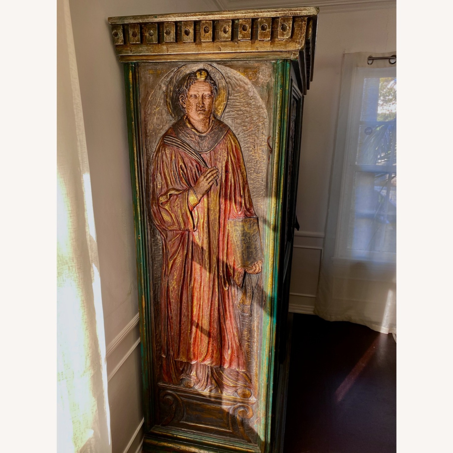 Spanish Carved Armoire - Apostles & Angels - image-6