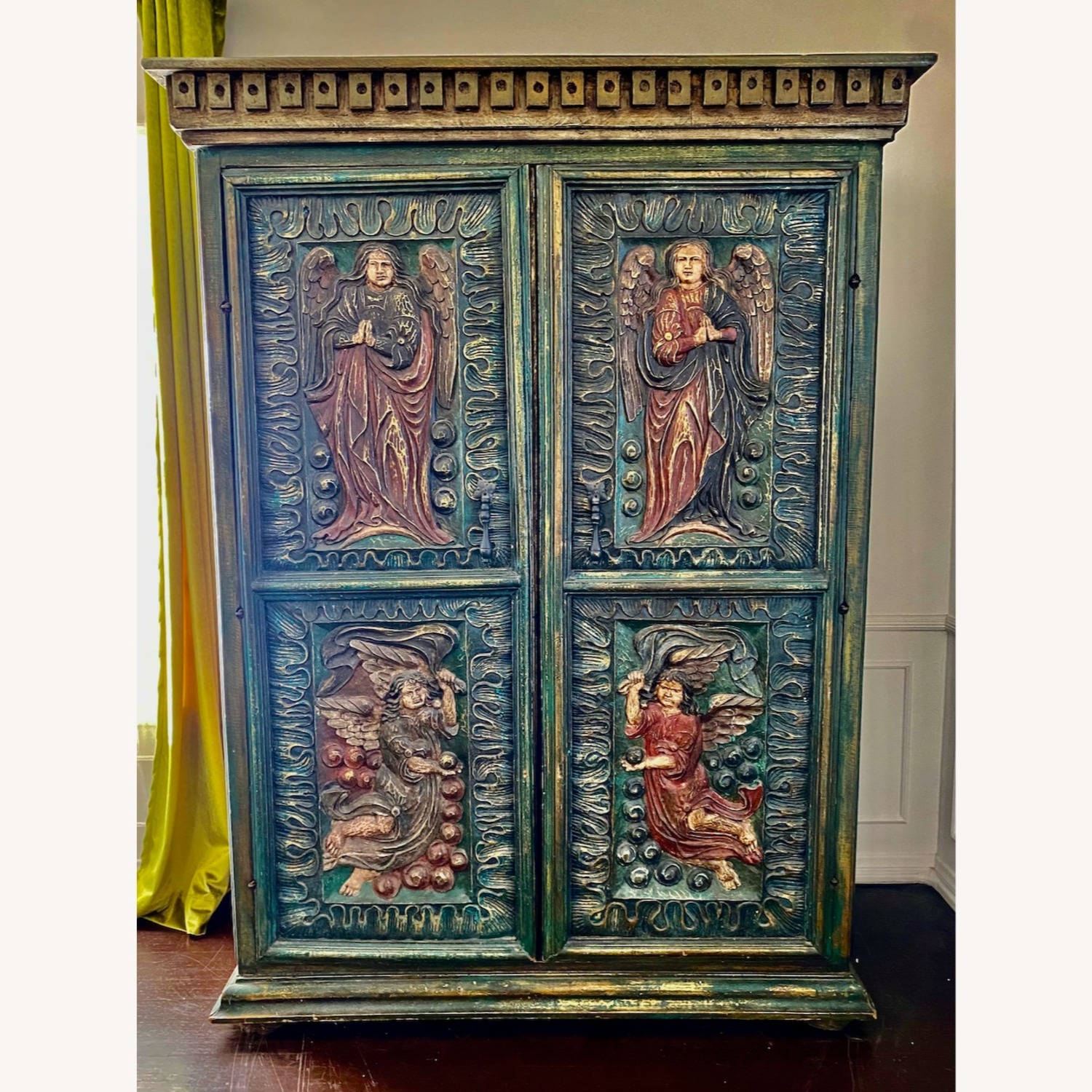 Spanish Carved Armoire - Apostles & Angels - image-5