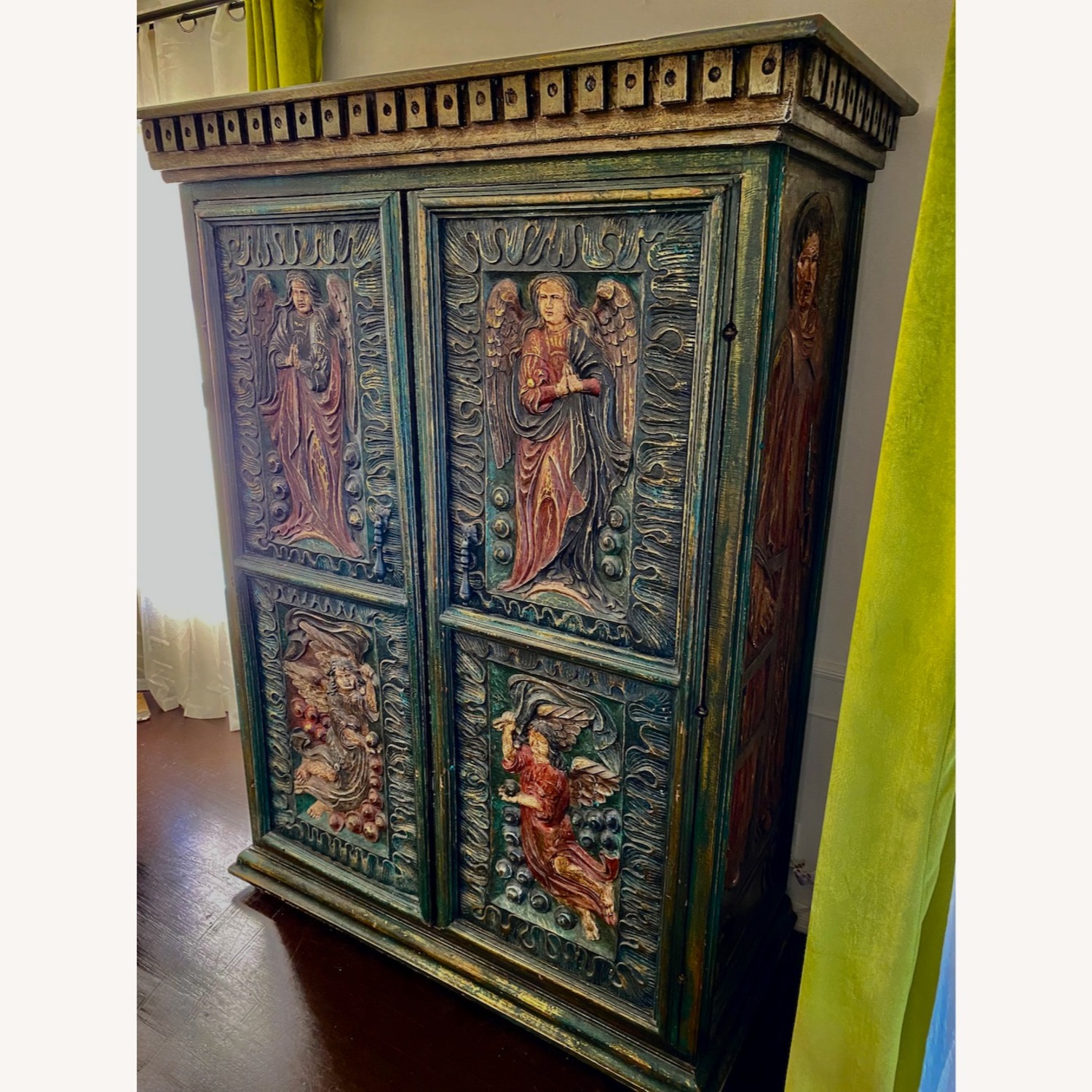 Spanish Carved Armoire - Apostles & Angels - image-4