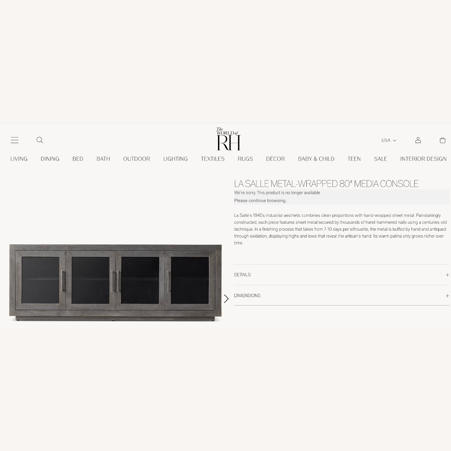 La Salle Metal-Wrapped 80" Media Console - image-1