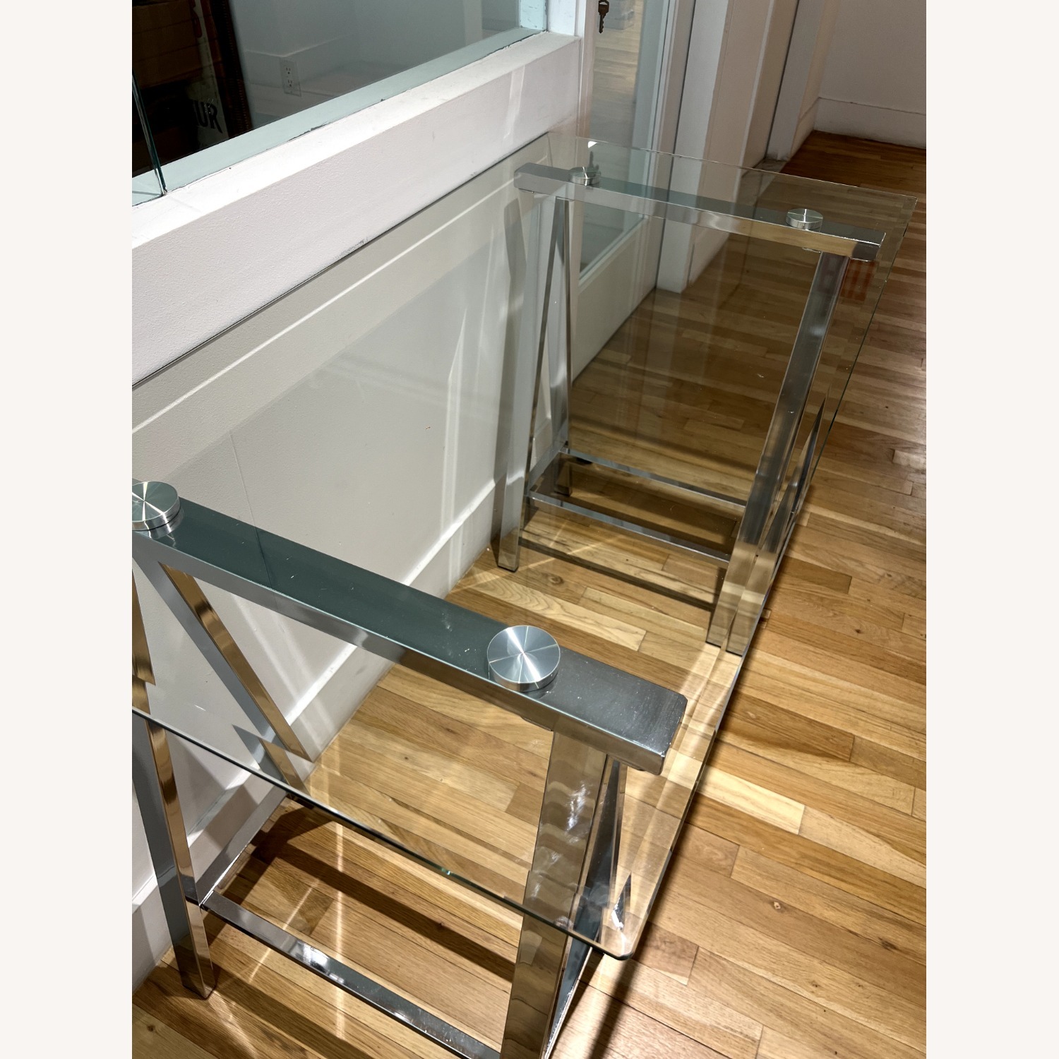 West Elm Cross-Base Desk Polished Nickel - image-2