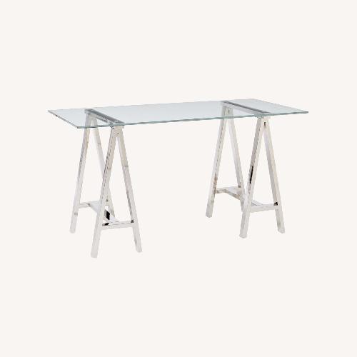 Used West Elm Cross-Base Desk Polished Nickel for sale on AptDeco