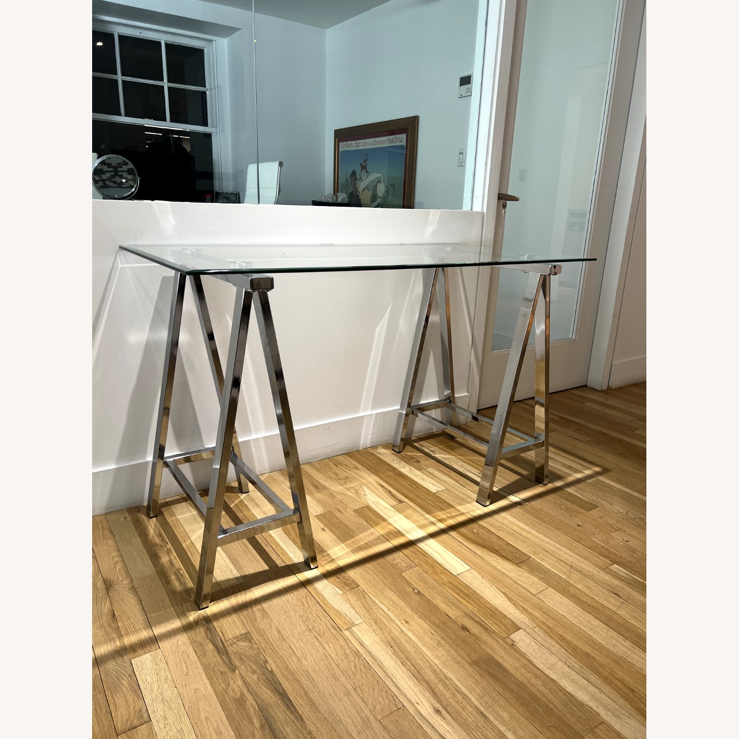 West Elm Cross-Base Desk Polished Nickel - image-4