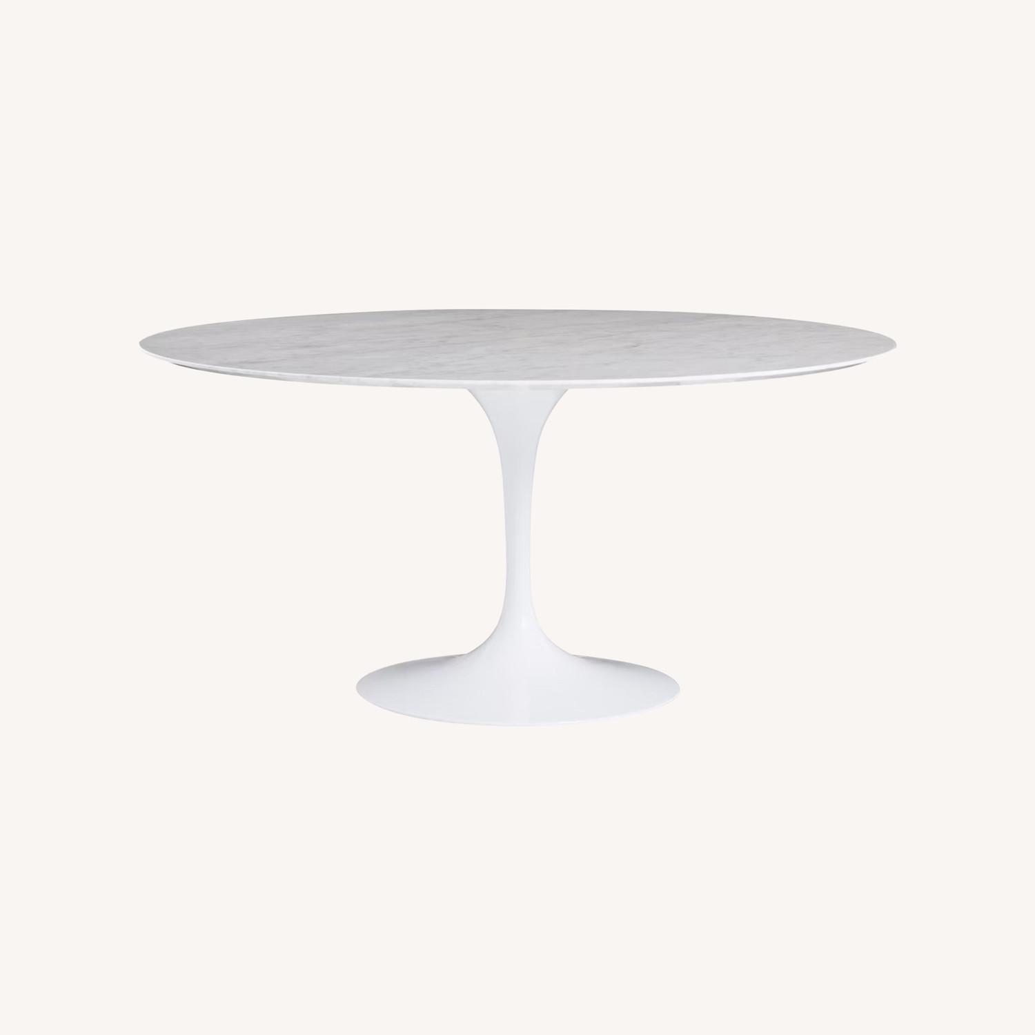 60" Saarinen Carrara Marble Table - image-0