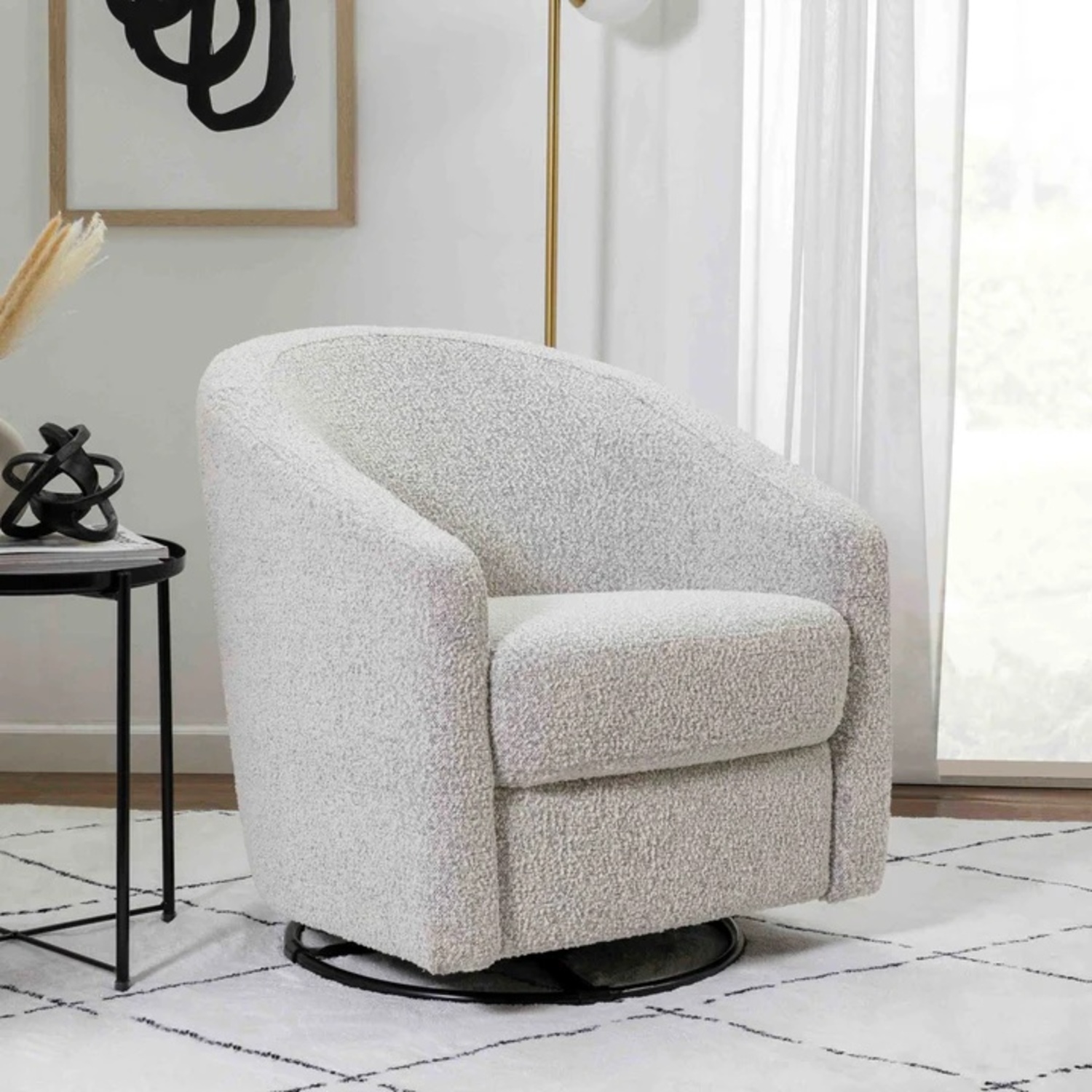 Gray Babyletto Madison Swivel Glider - image-4