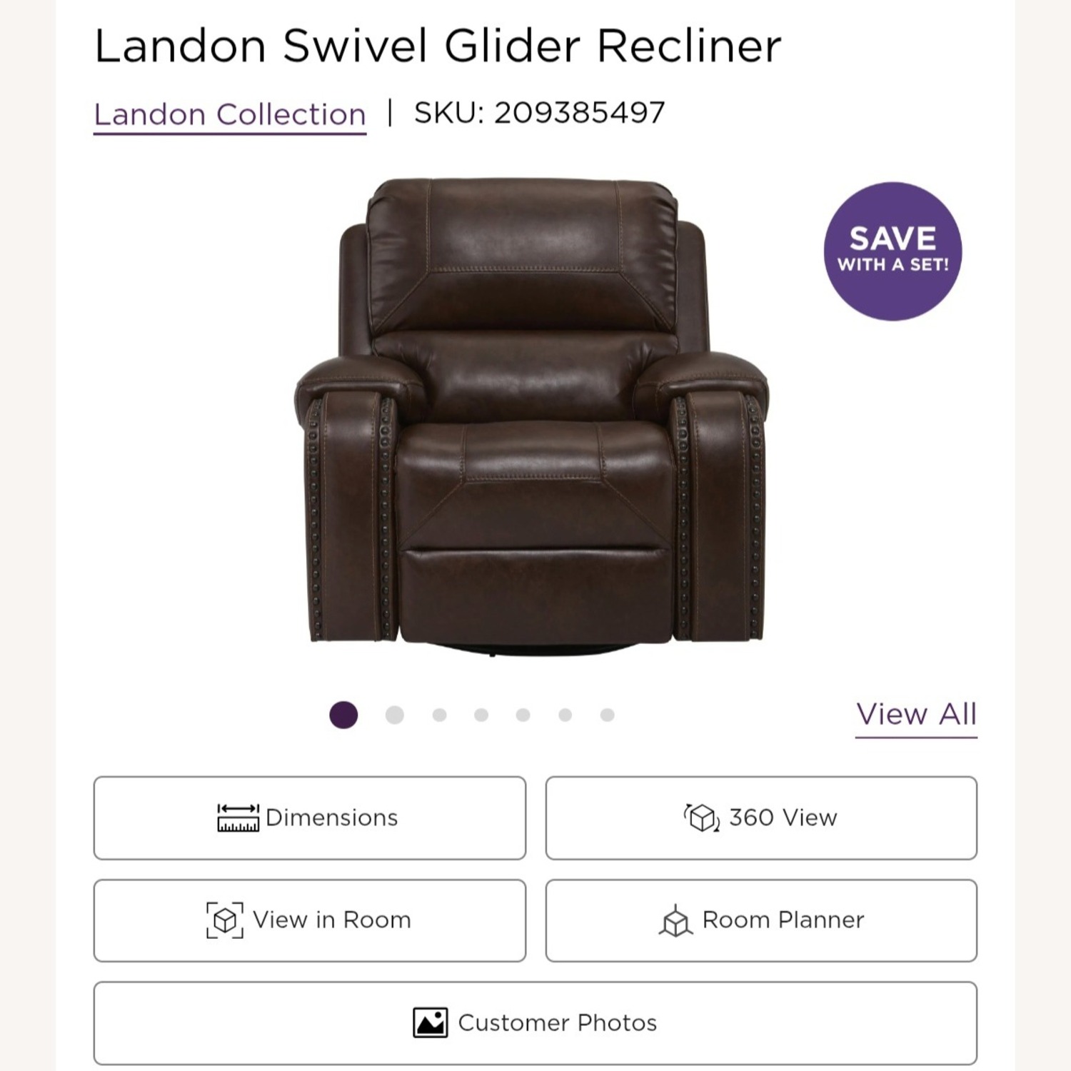 Landon Swivel Glider Recliner - image-1