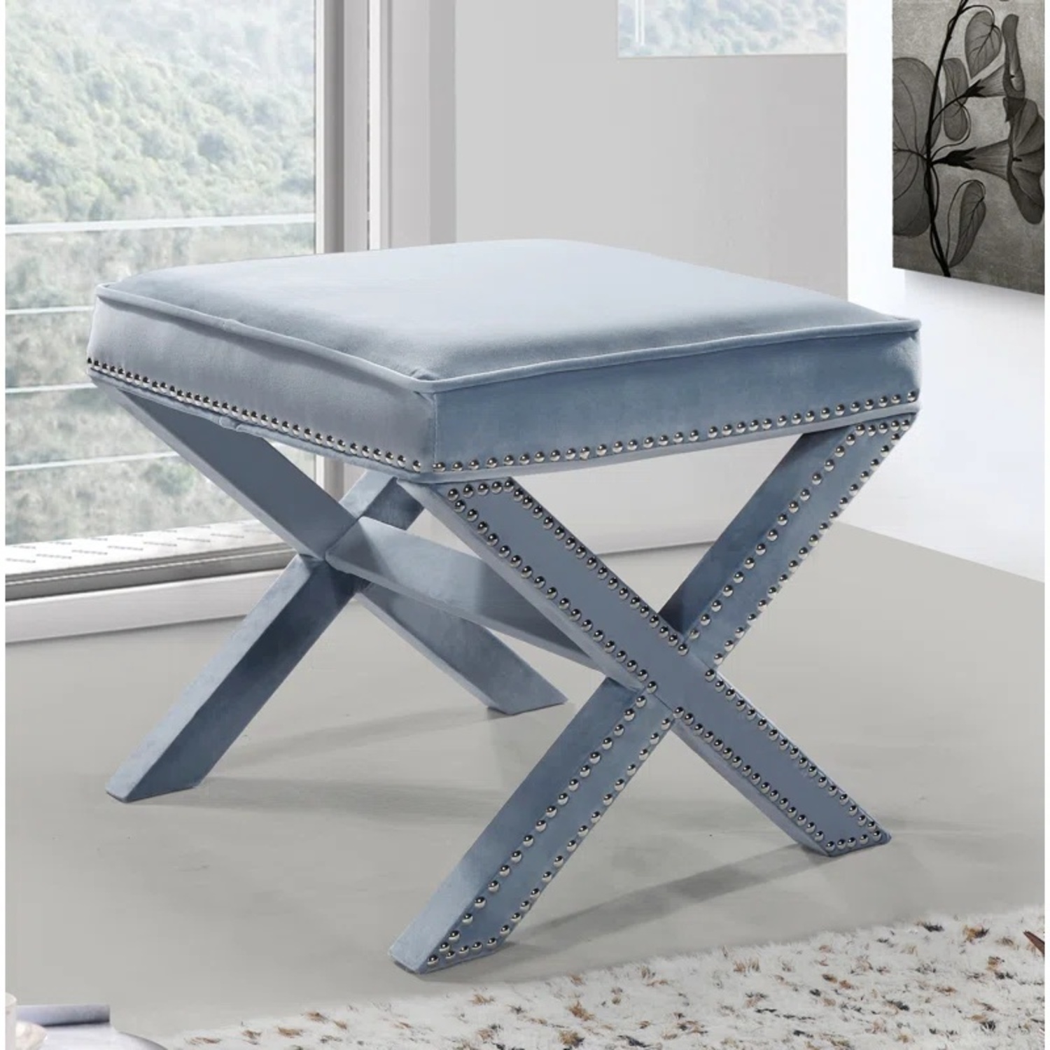 Wayfair Norfolk Velvet Ottoman - image-4