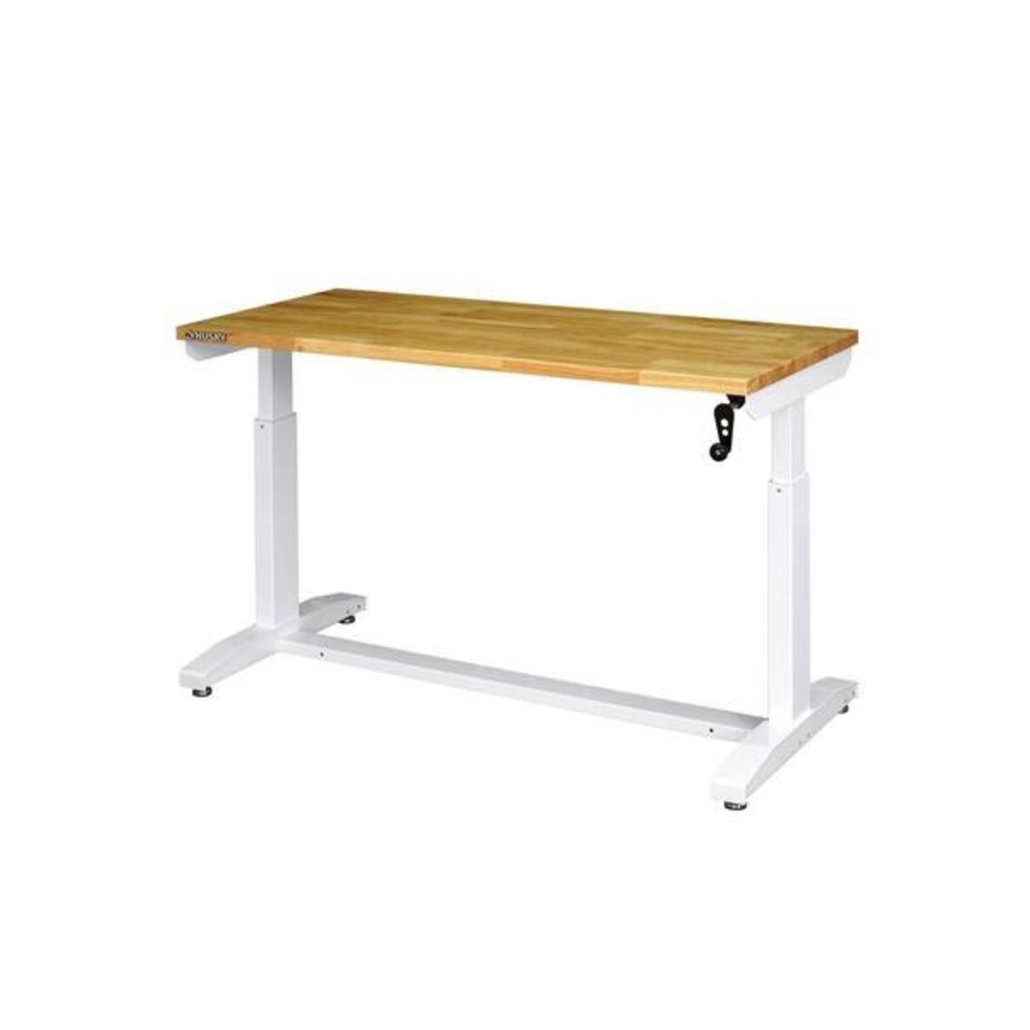 Husky Solid Wood Sit/Stand Desk With Wheels - image-0