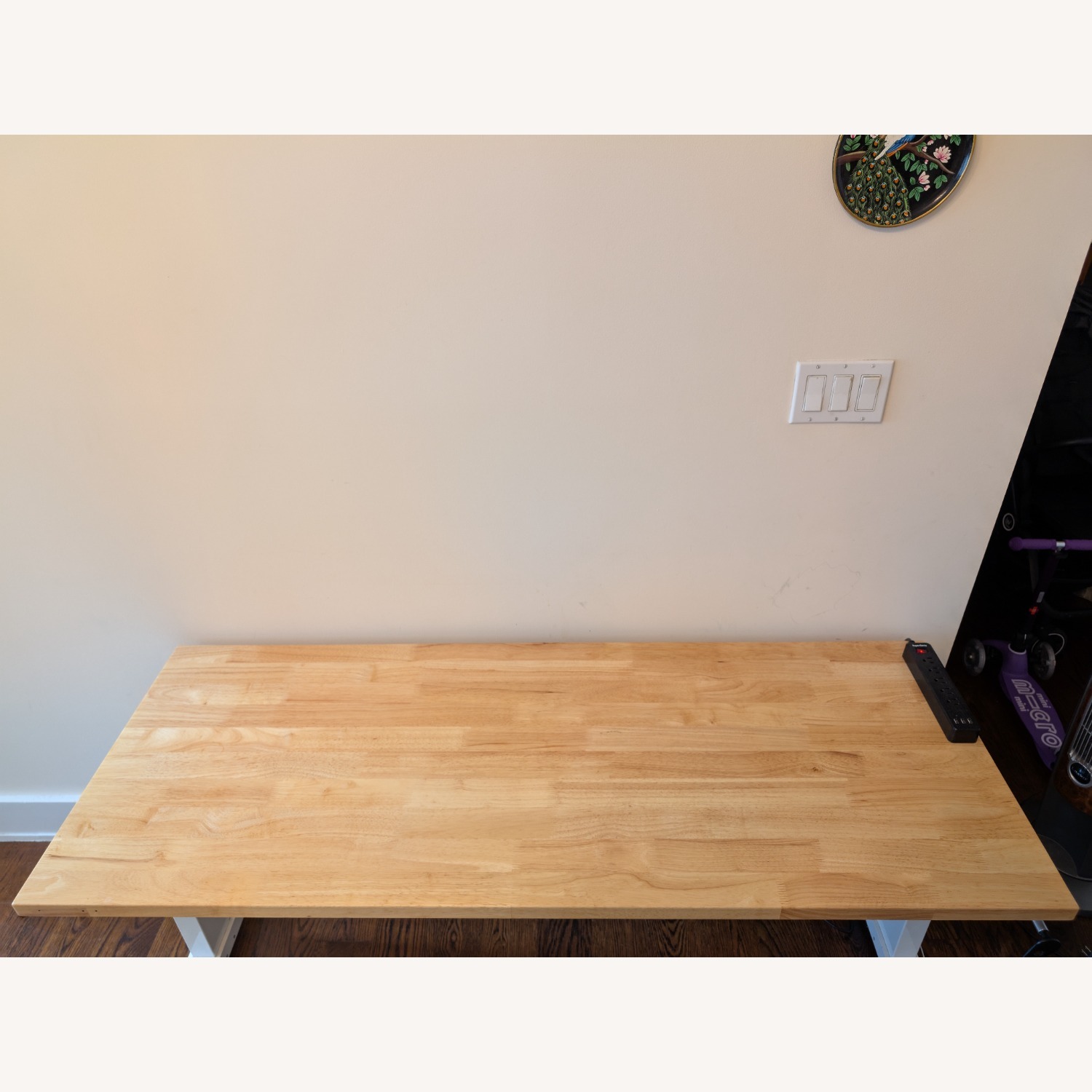 Husky Solid Wood Sit/Stand Desk With Wheels - image-5
