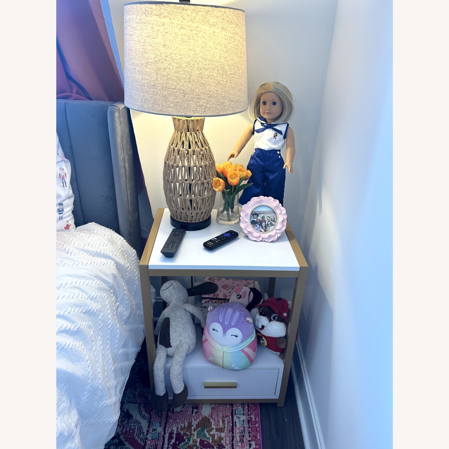 White and Gold Nightstand - image-2