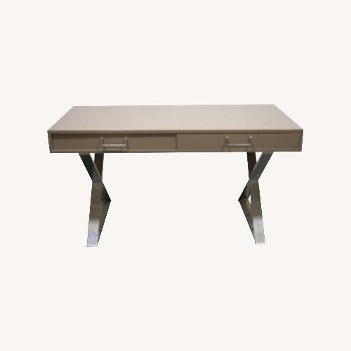 Used John Stuart MCM Writing Desk Chrome X Base  for sale on AptDeco