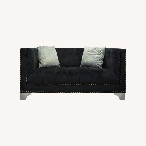 Used Lexi Black Velvet Loveseat for sale on AptDeco