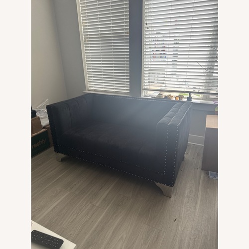 Used Lexi Black Velvet Loveseat for sale on AptDeco