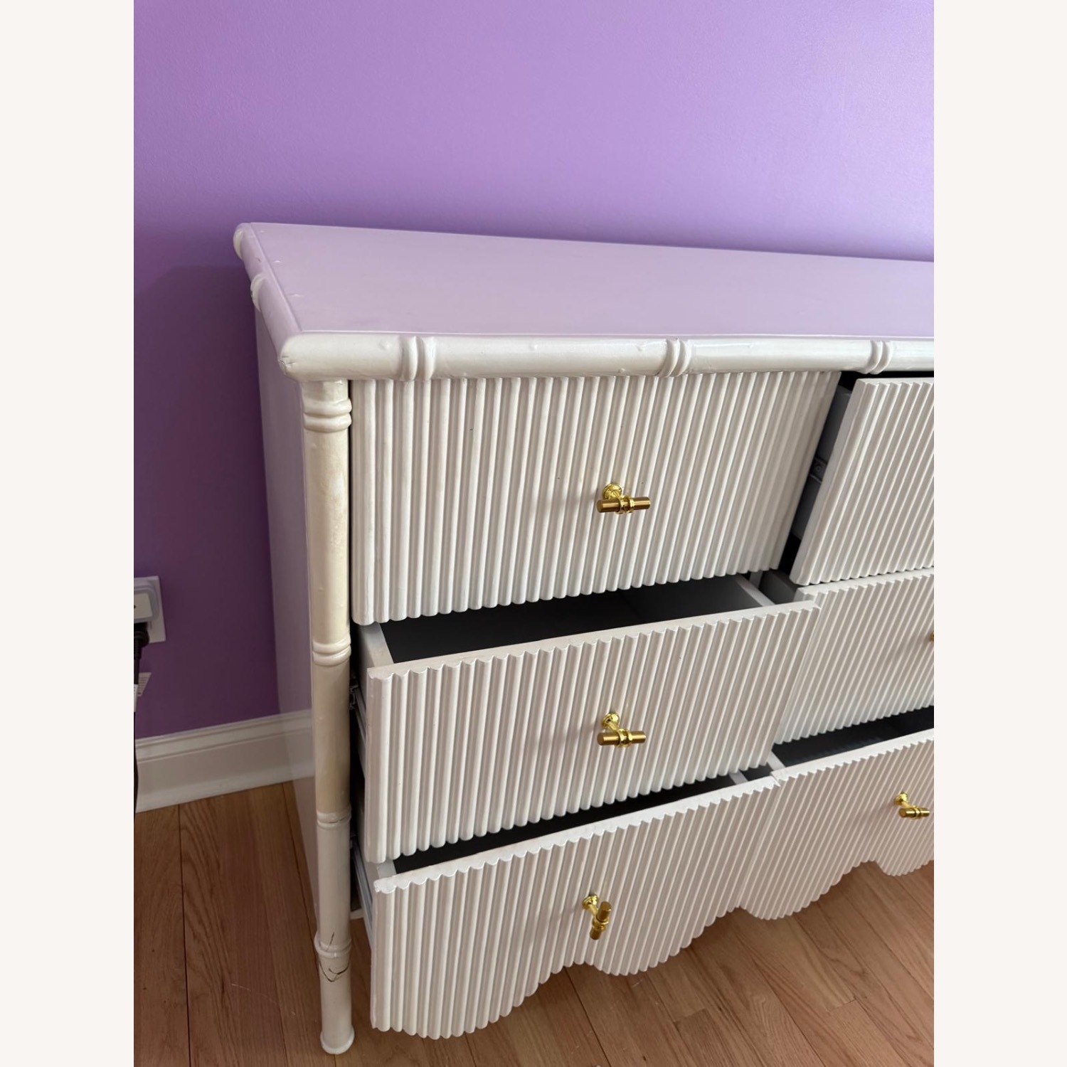Solid Wood Rattan Dresser  - image-5