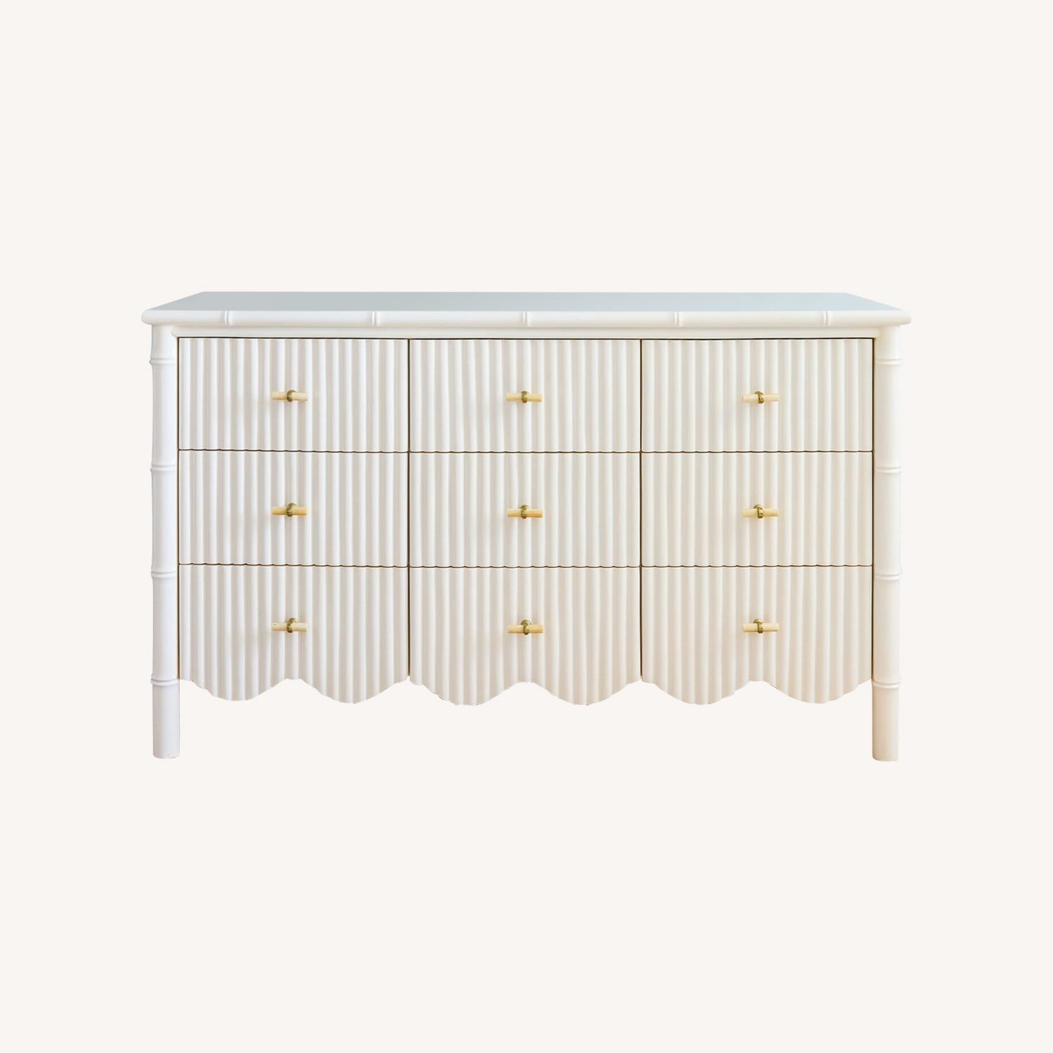 Solid Wood Rattan Dresser  - image-0