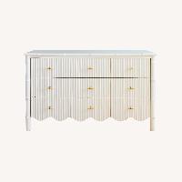 Solid Wood Rattan Dresser 