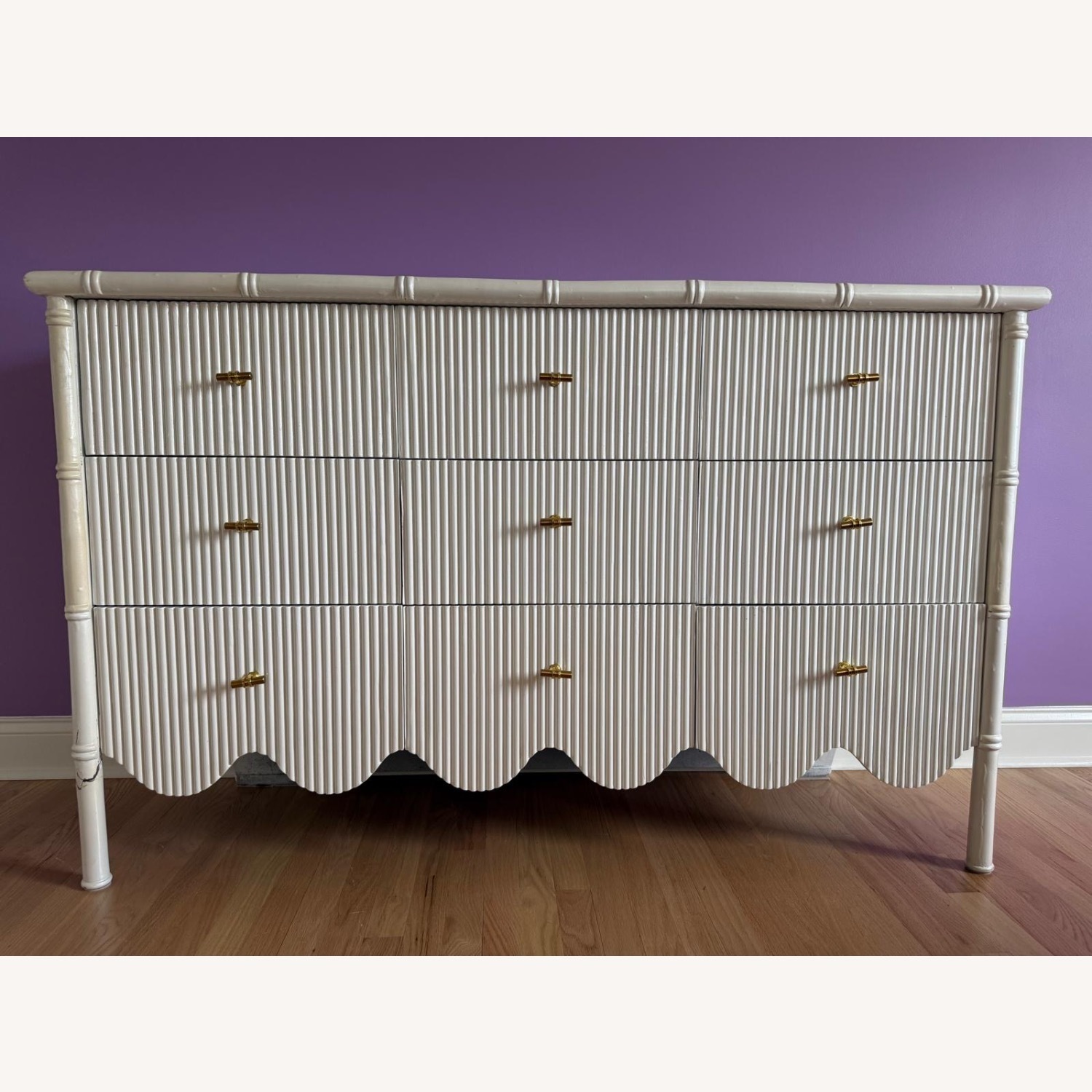 Solid Wood Rattan Dresser  - image-1