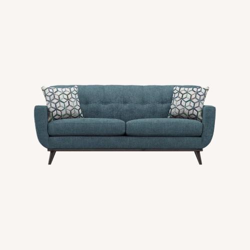 Used Rooms To Go Midcentury Modern Loveseat Sofa Teal for sale on AptDeco