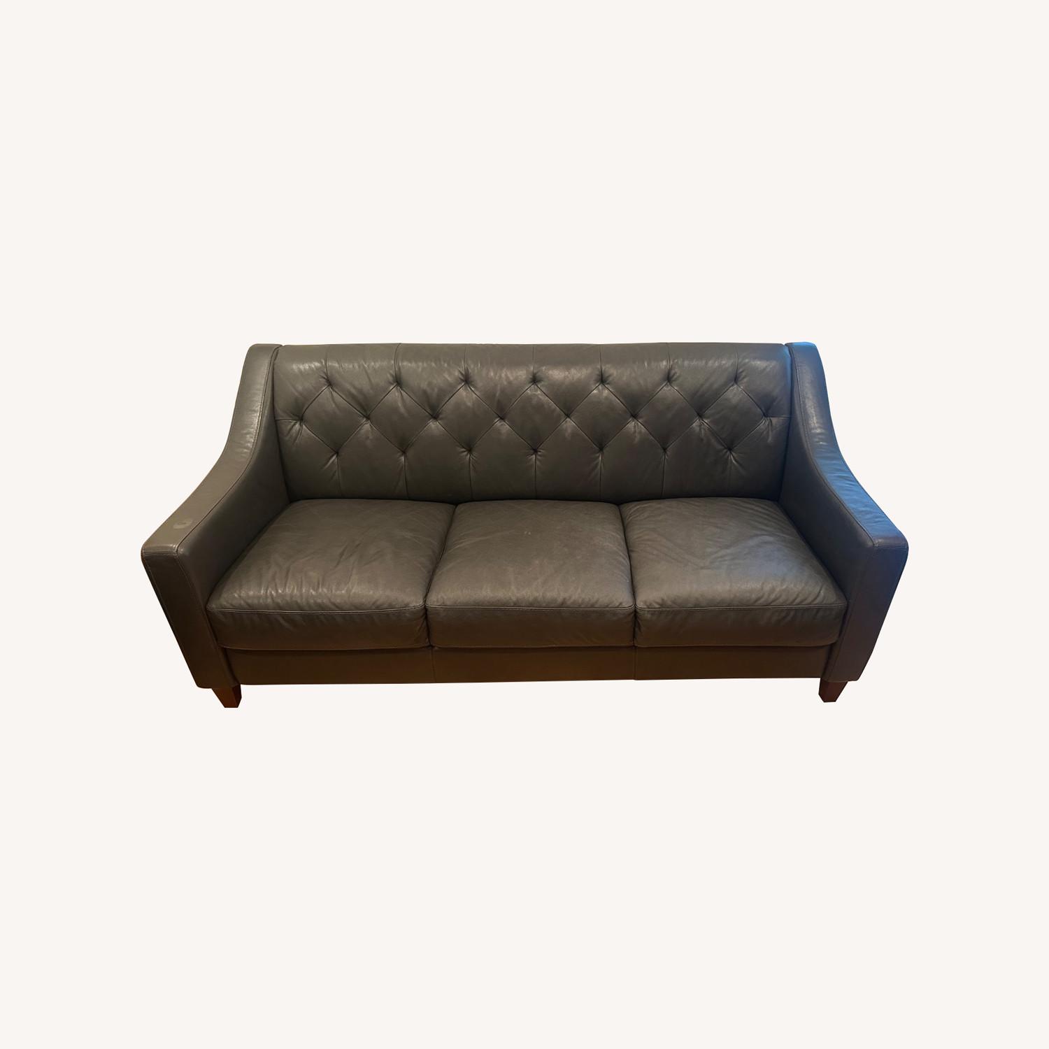 Macy's Leather Sofa - image-0