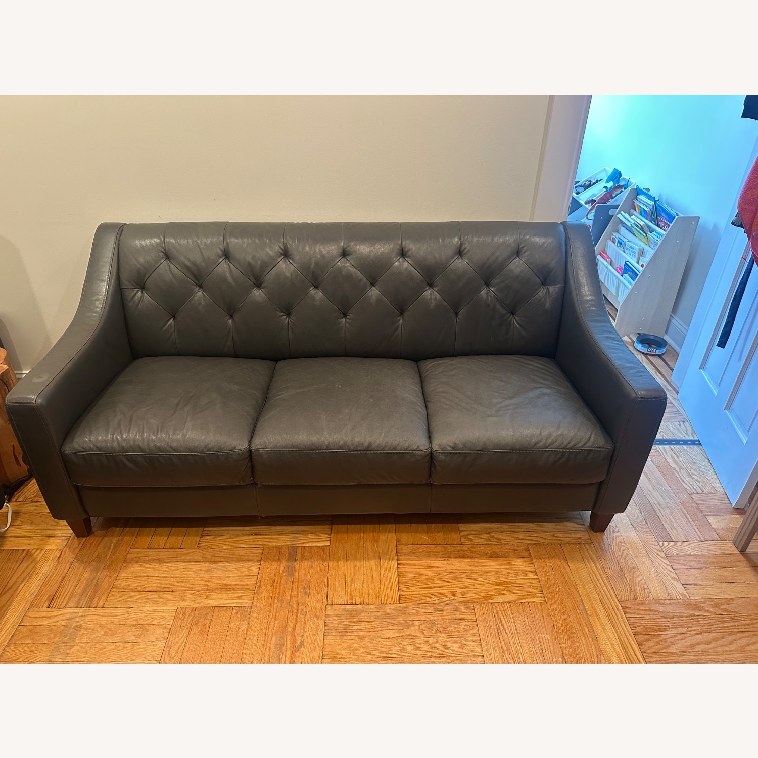 Macy's Leather Sofa - image-1