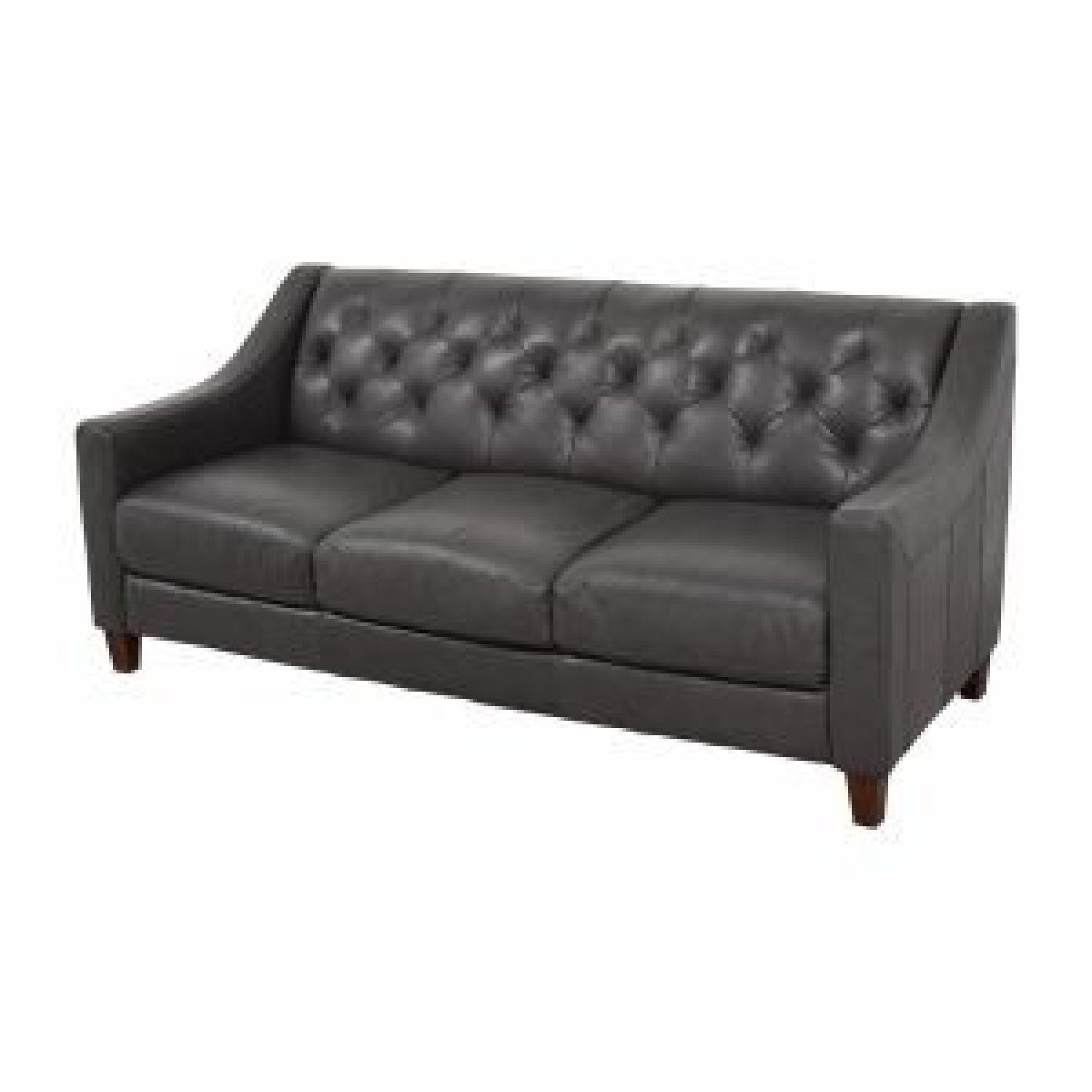 Macy's Leather Sofa - image-5