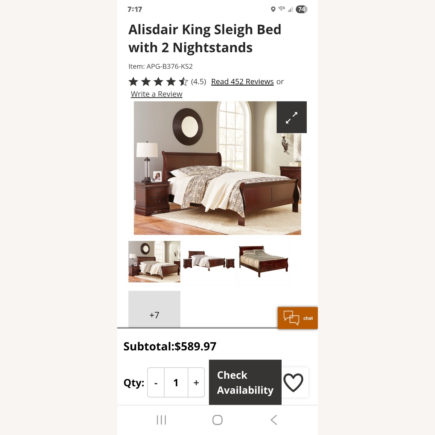 Sleigh Wood Frame Bed  - image-2