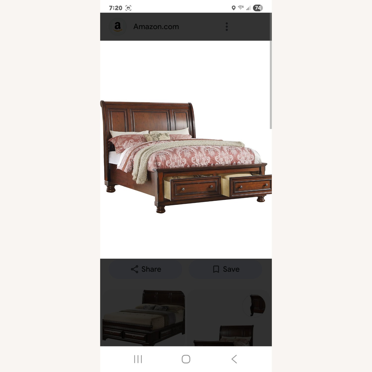 Sleigh Wood Frame Bed  - image-1