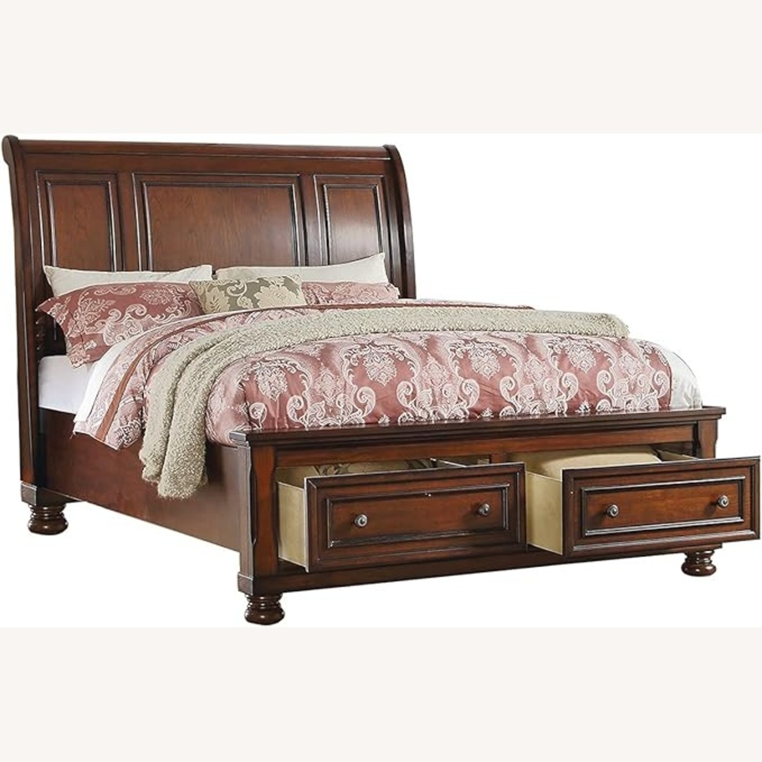 Sleigh Wood Frame Bed  - image-6