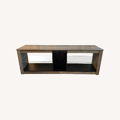 Used Amazon Bestier LED TV Stand Adjustable Shelves Wash Gray for sale on AptDeco