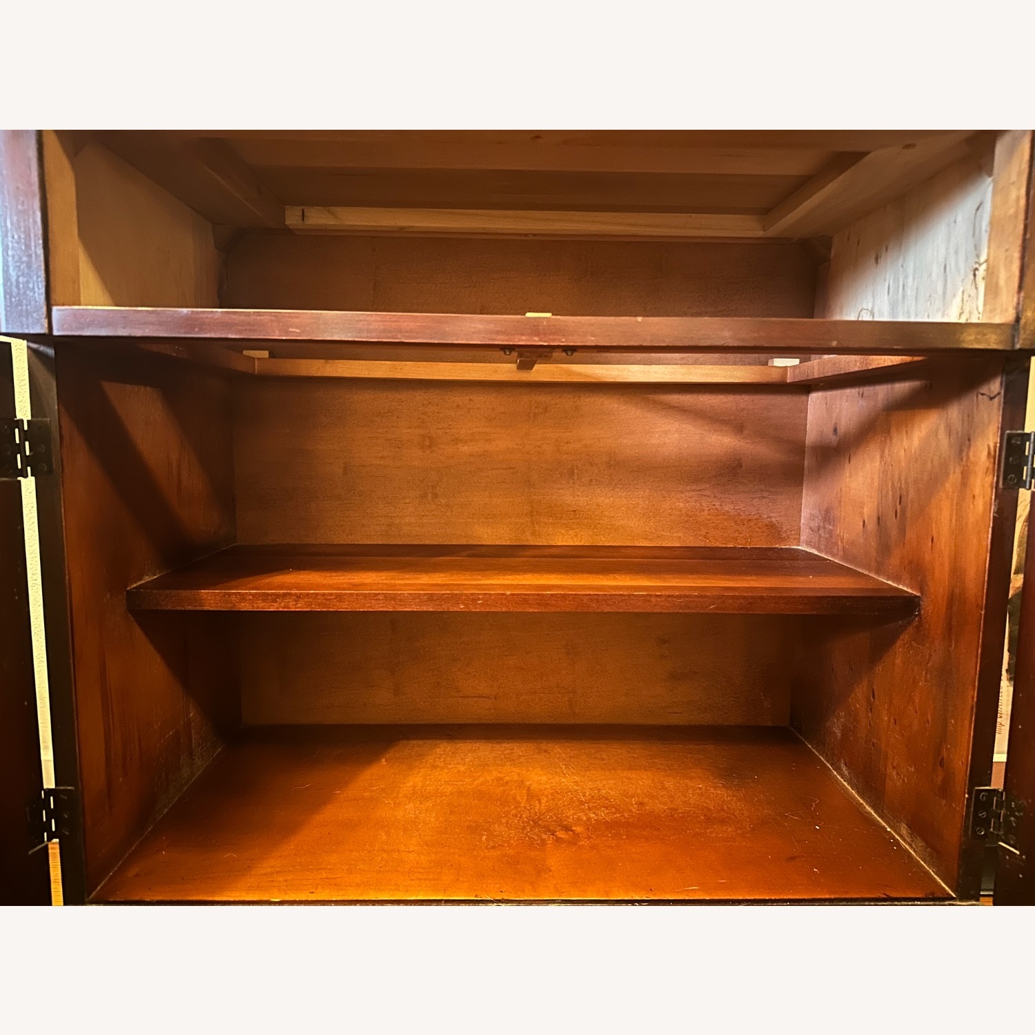 Vintage Cherry Motif Glass-Front China Cabinet - image-5
