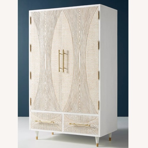 Used Anthropologie Hand-Carved Thalia Armoire for sale on AptDeco