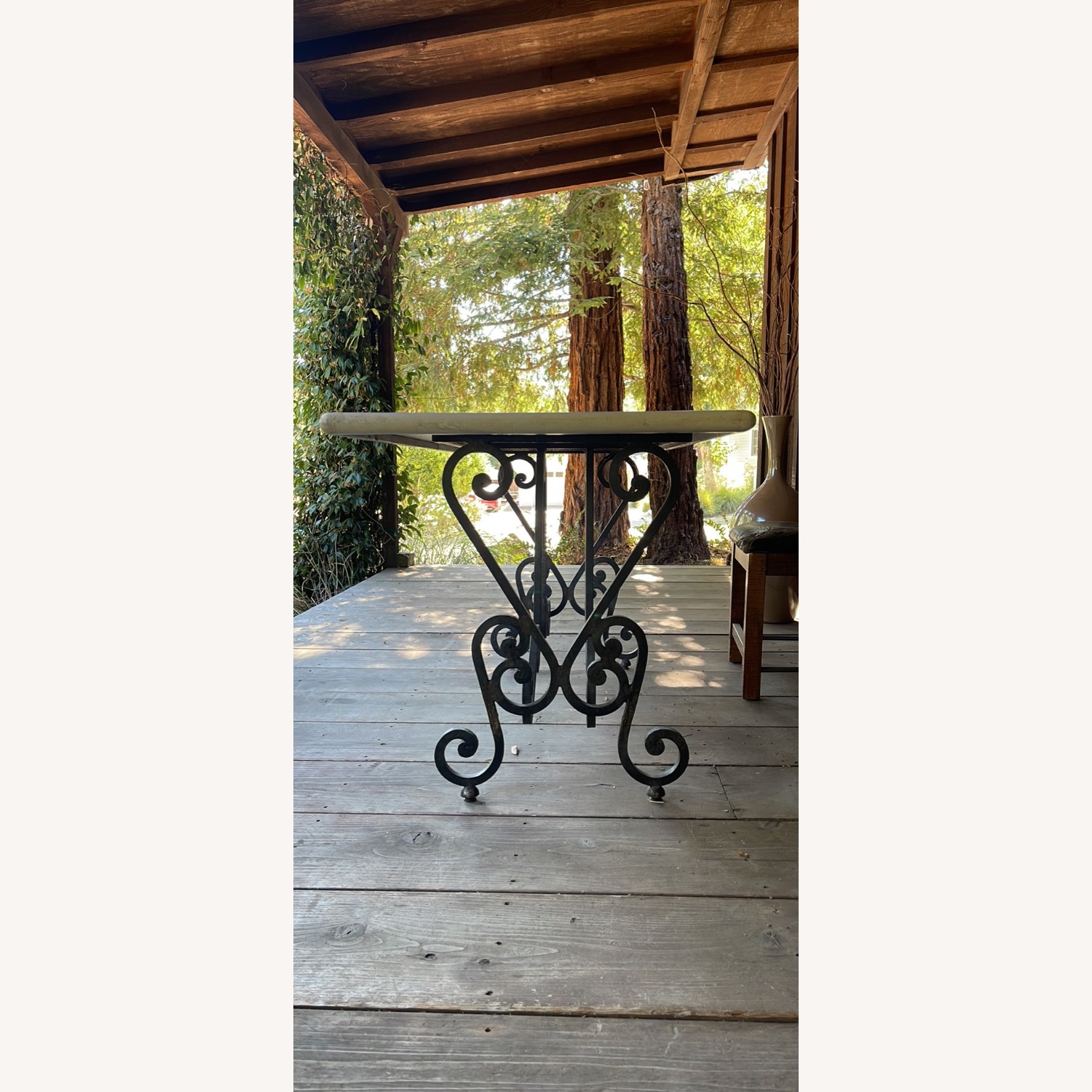 Marble Table Top with Iron Base - image-6