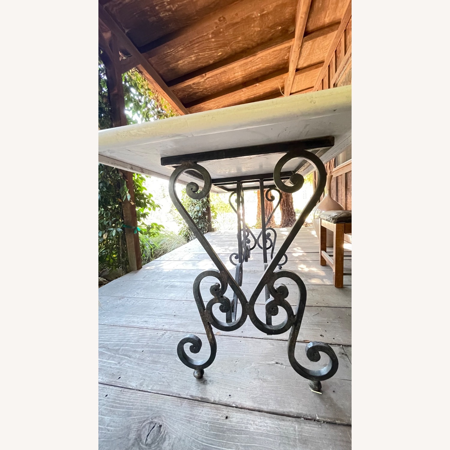 Marble Table Top with Iron Base - image-2