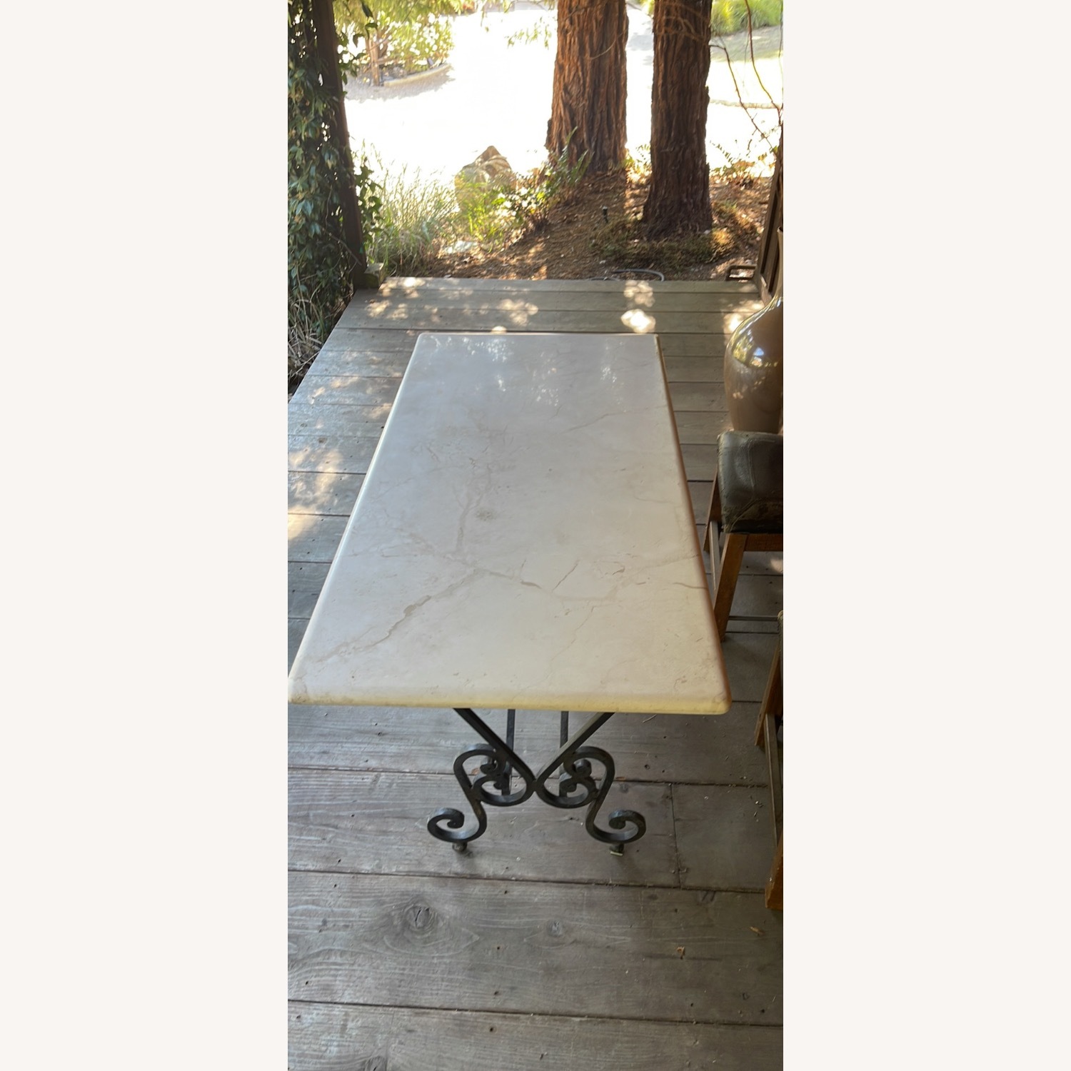 Marble Table Top with Iron Base - image-3