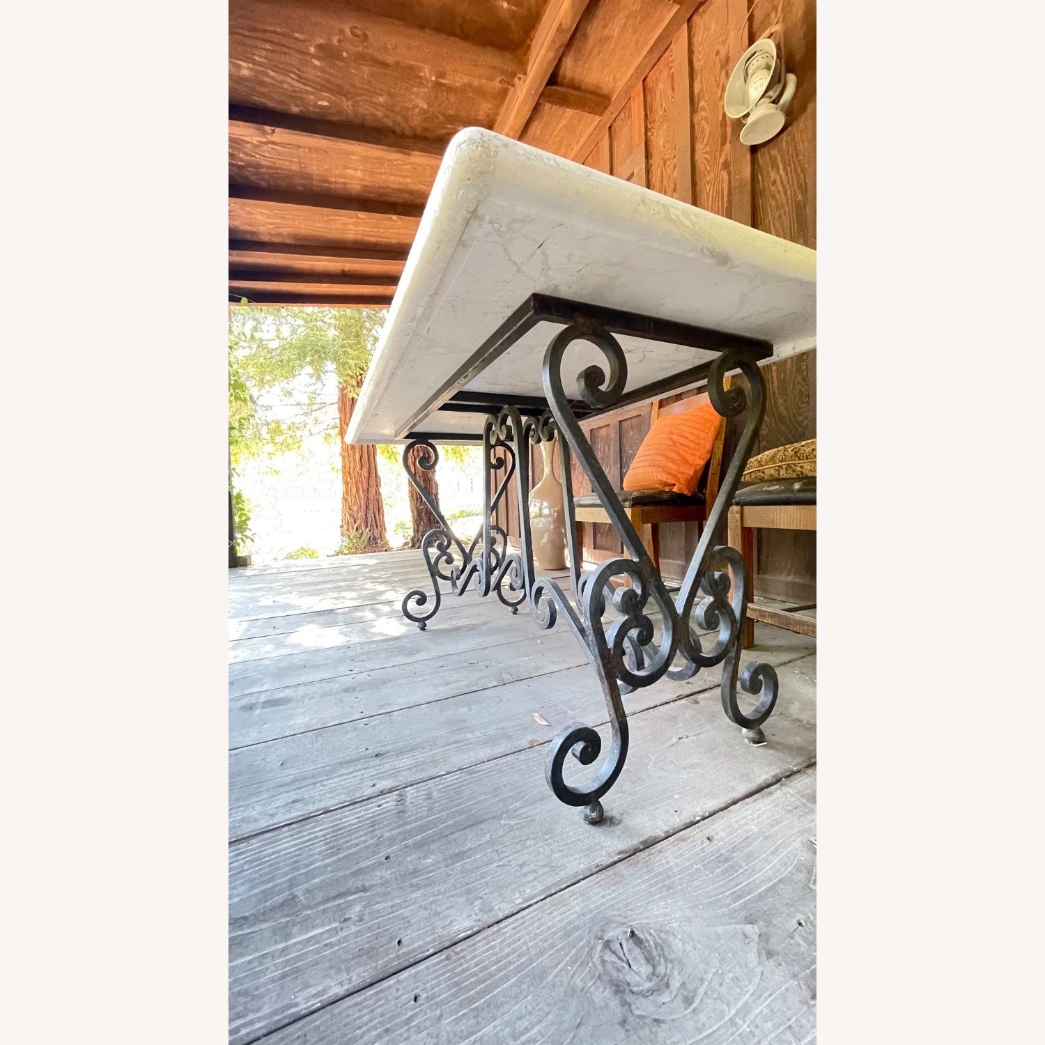Marble Table Top with Iron Base - image-5