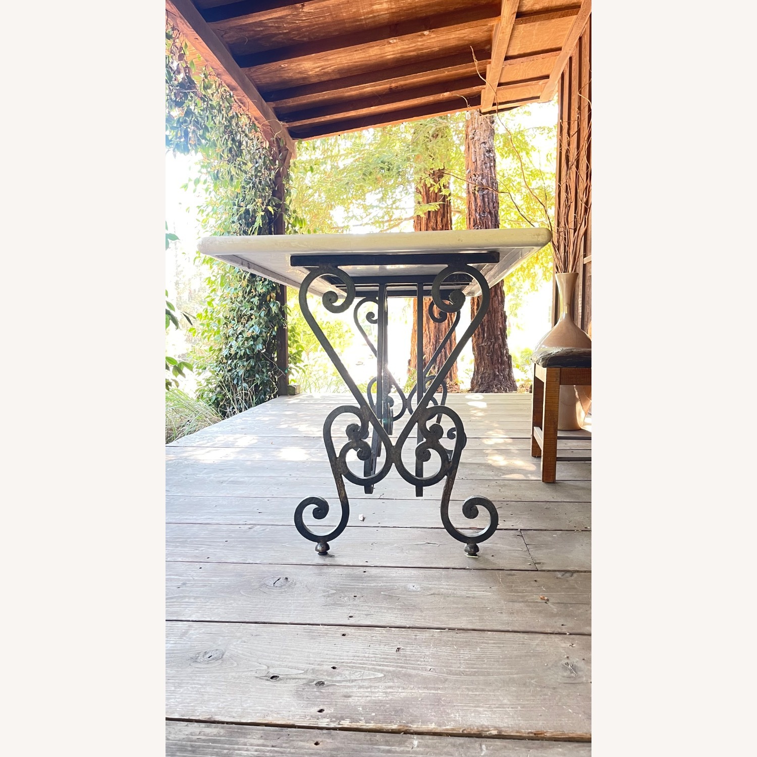 Marble Table Top with Iron Base - image-4