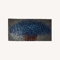 Blue Wall Flower Painting 
