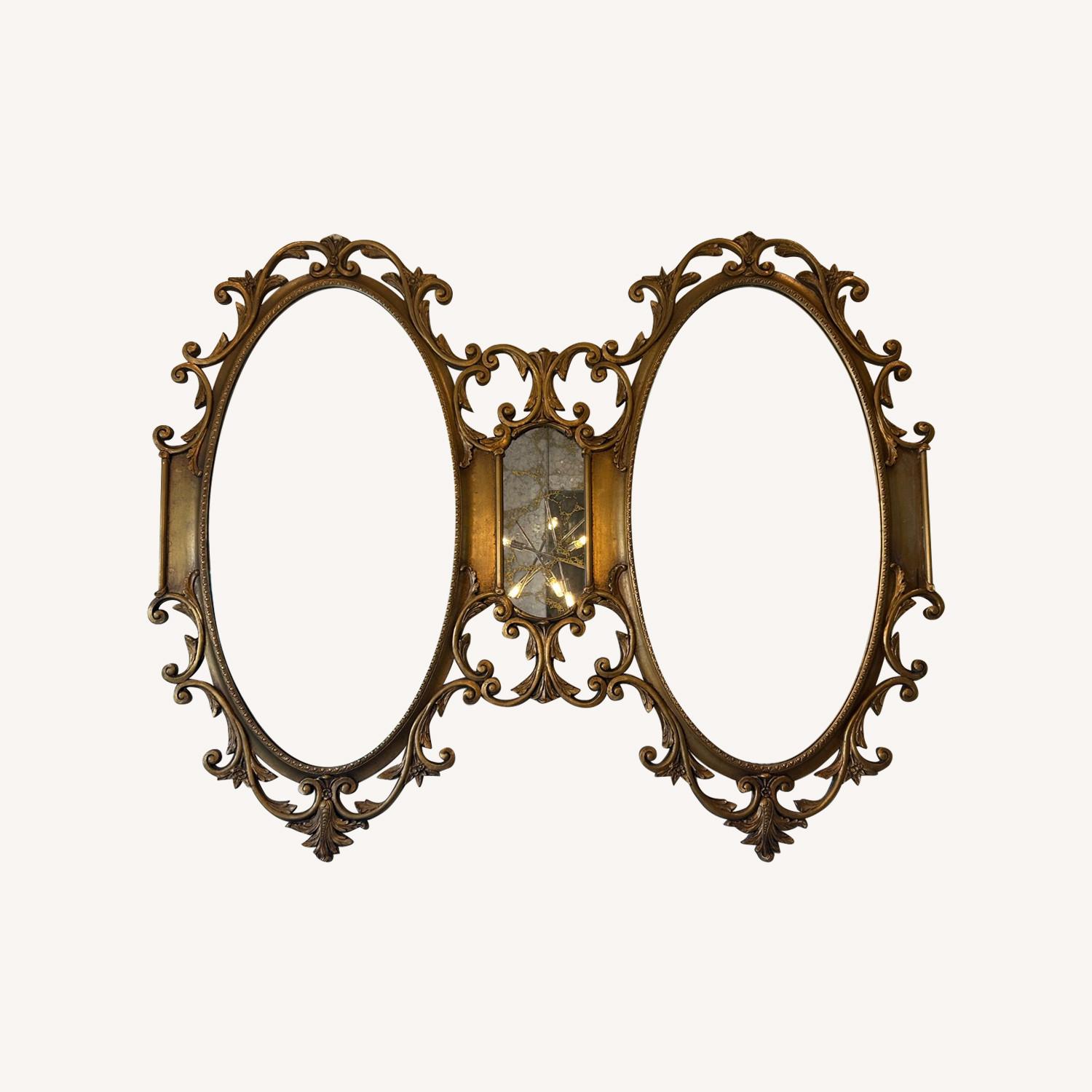 Vintage Gilt Wood Oval Mirrors - image-0