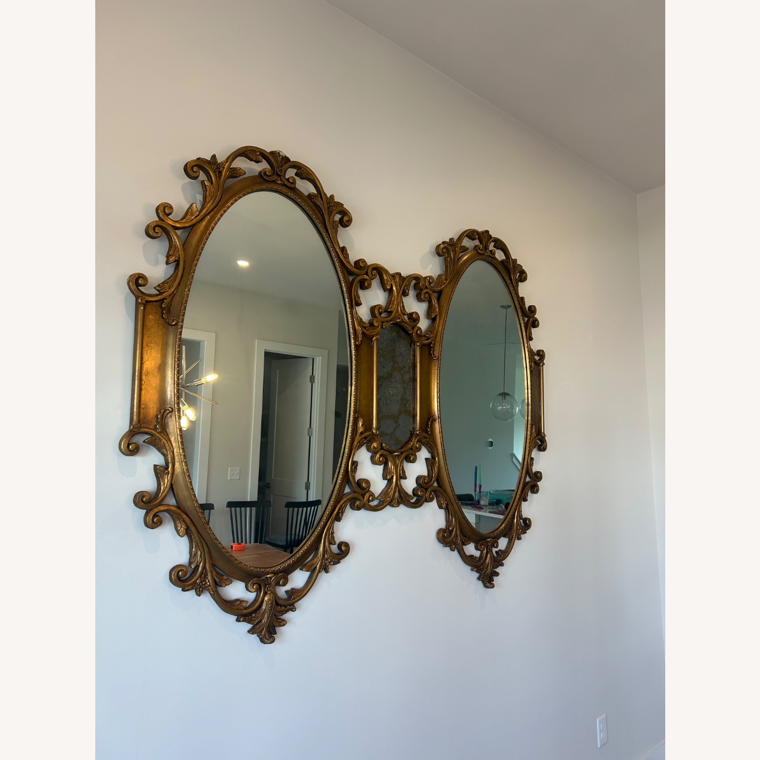 Vintage Gilt Wood Oval Mirrors - image-2