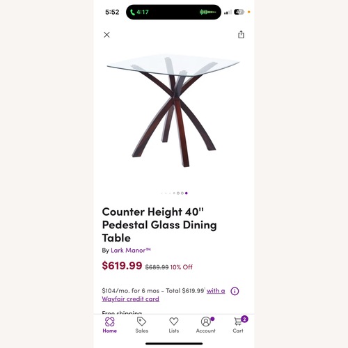 Used 4 Top Kitchen Table for sale on AptDeco