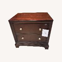 Transitional Dark Wood 2-Drawer Nightstand 