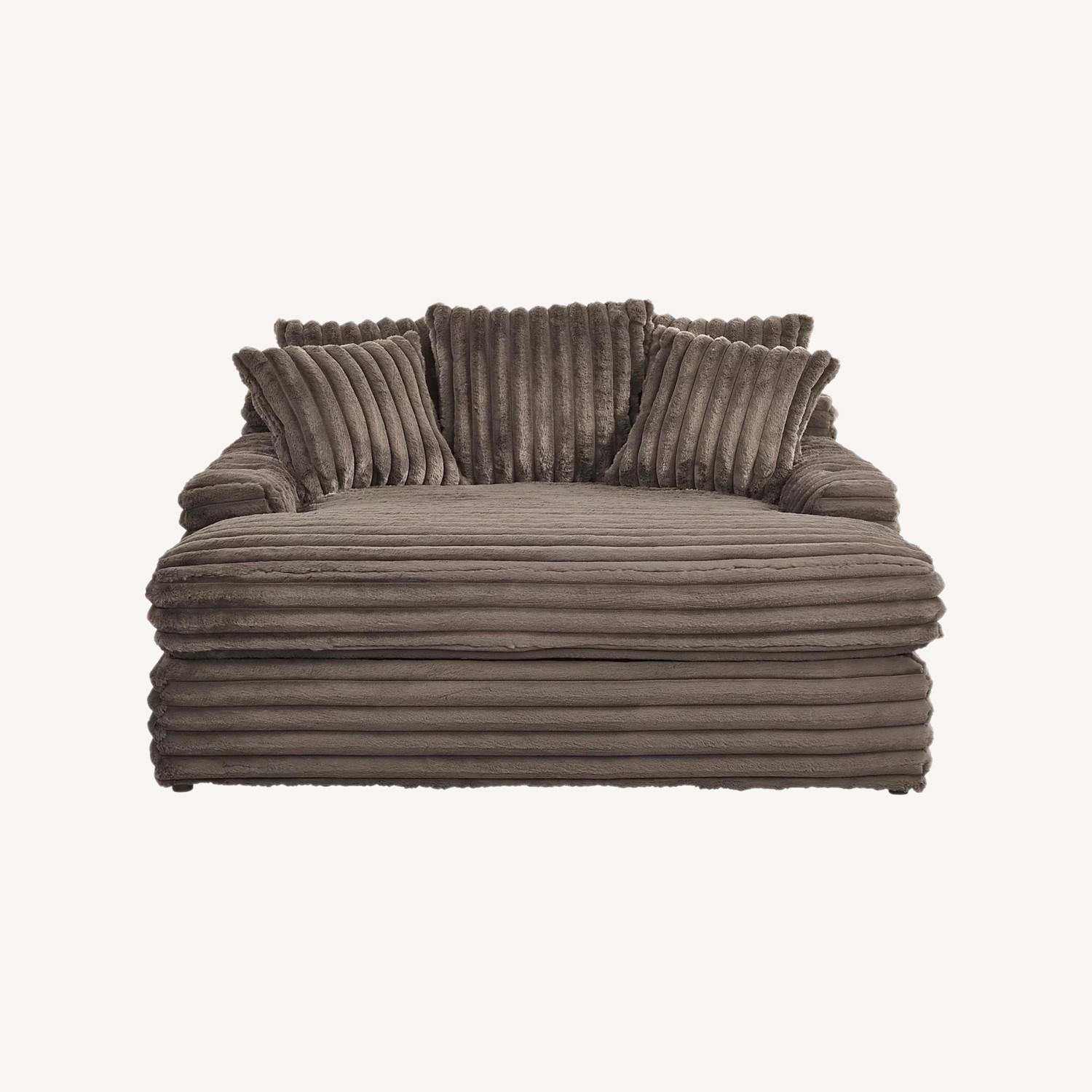 Stratford Brown Oversized Chaise - image-0
