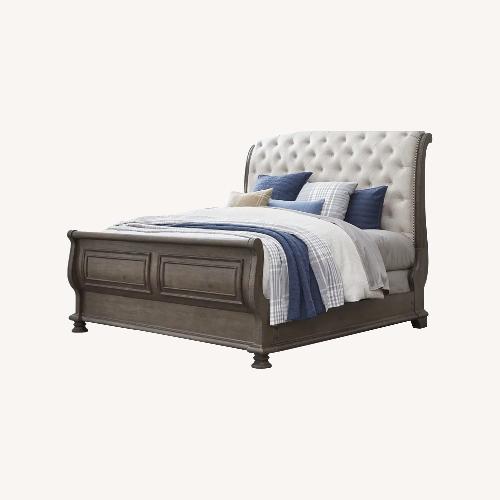 Used Armitage Dark Brown 3 Pc King Upholstered Bed for sale on AptDeco