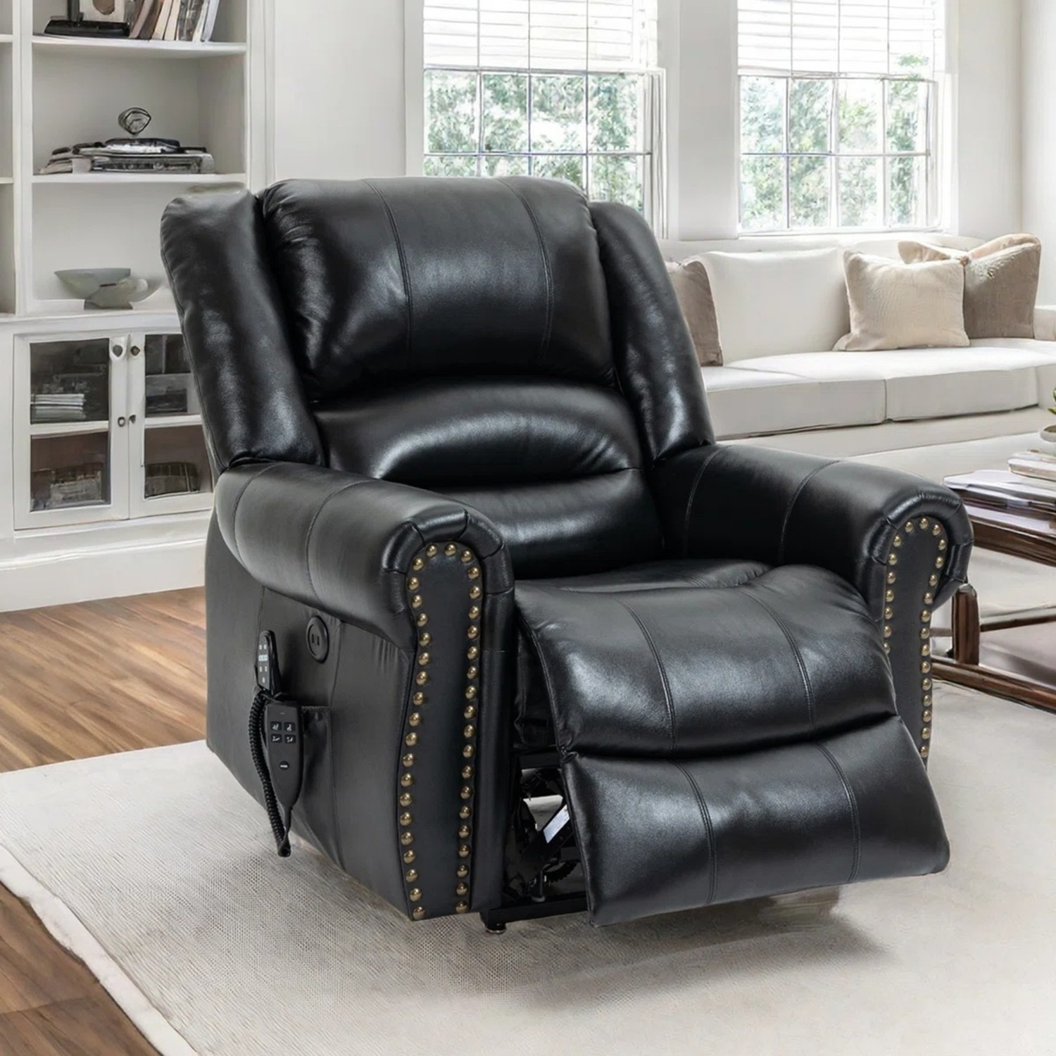 Wayfair Power Lift leather Recliner With Heat And Massage - image-1