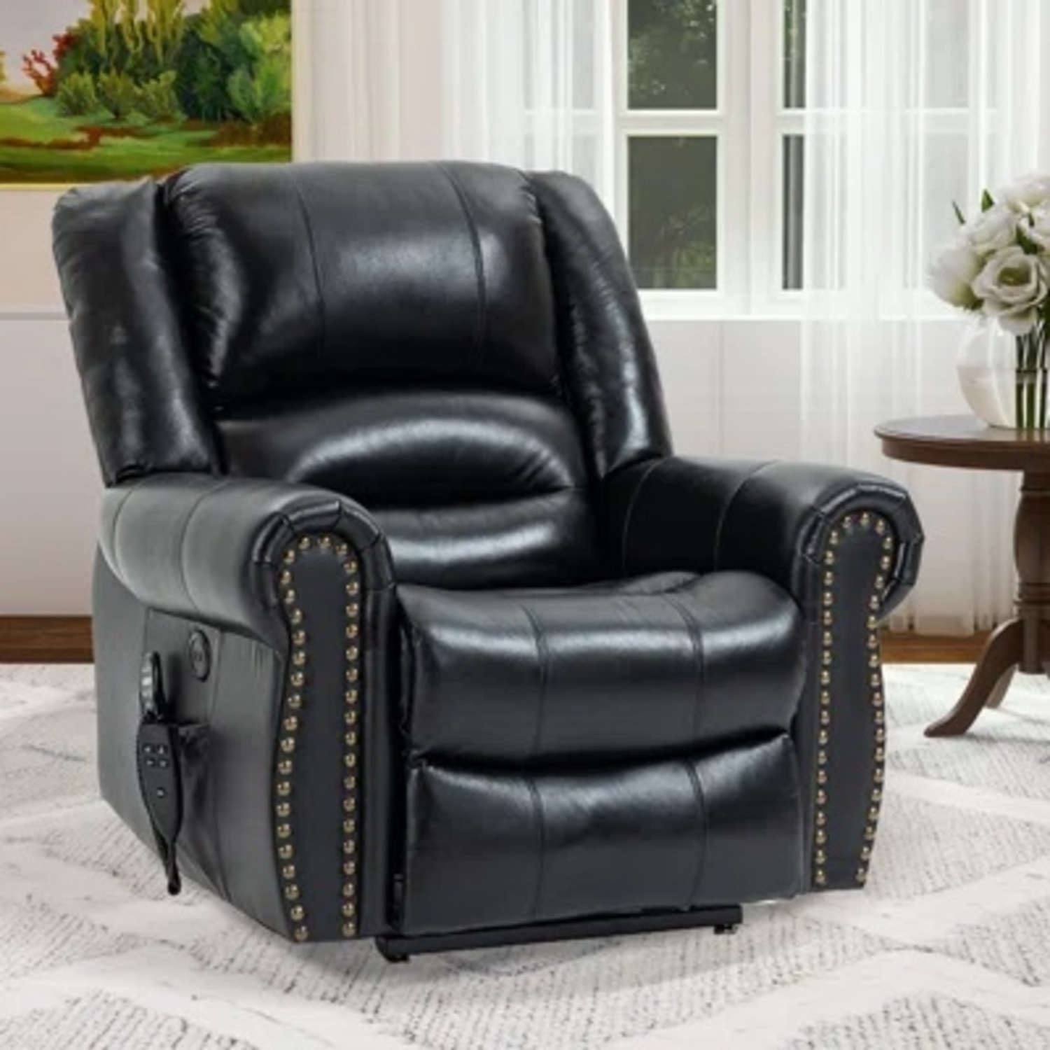 Wayfair Power Lift leather Recliner With Heat And Massage - image-4
