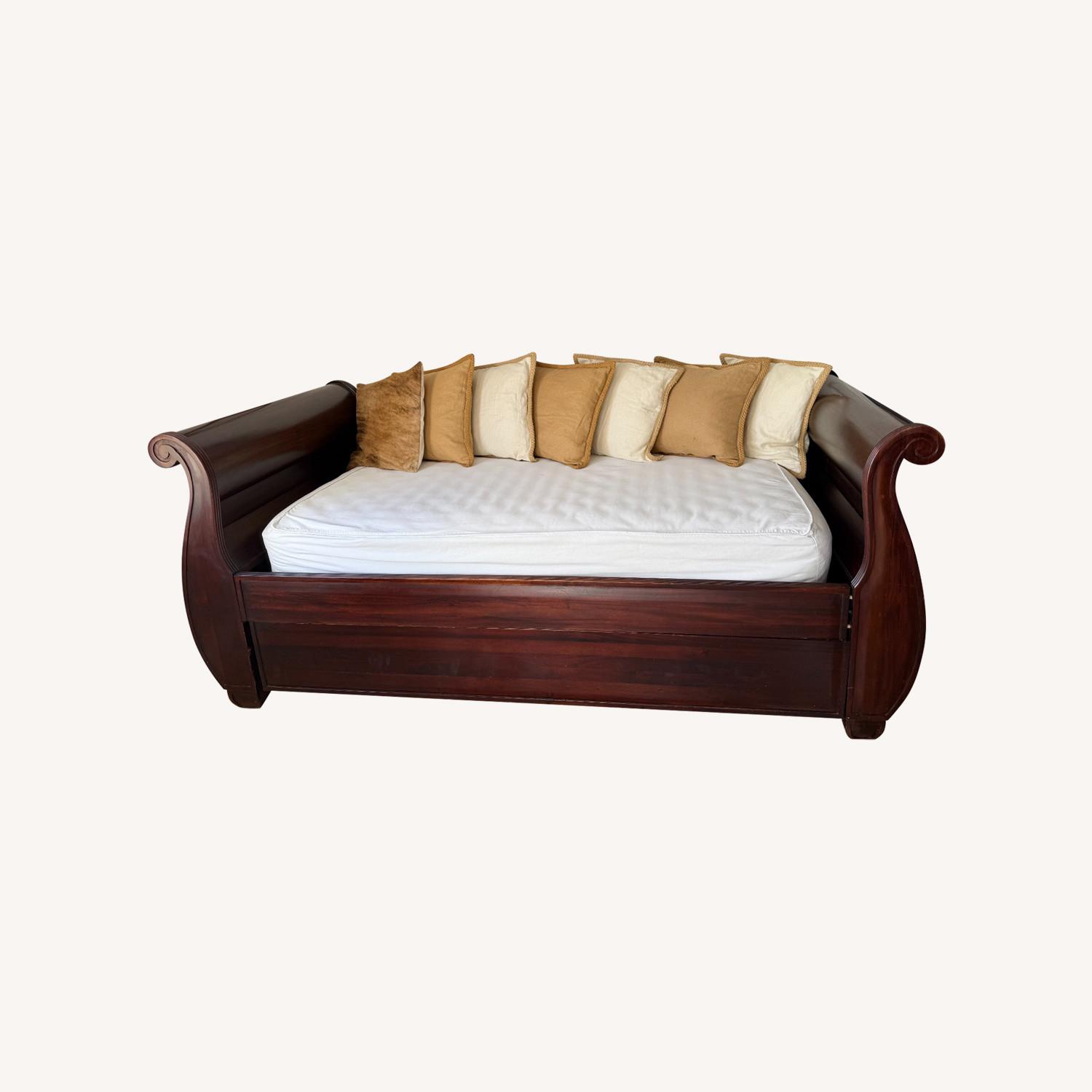 Pottery Barn Twin Sleigh Bed with Trundle - image-0